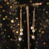 Eleganta Guld Pannband Brudsmycken 2020 Legering Pärla Hårsmycken Halsband Tassel Örhängen Bröllop Tillbehör