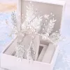 Hada de las flores Plata Hoja Joyas 2020 Metal Rebordear Perla Tiara Pendientes Boda Accesorios