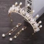 Chic / Beautiful Gold Bridal Jewelry 2020 Metal Beading Rhinestone Pearl Tiara Tassel Earrings Wedding Accessories