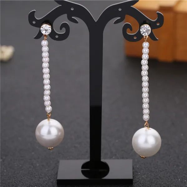 Chic / Beautiful Gold Metal Ivory Pearl Headbands Bridal Jewelry 2020 Beading Headpieces Earrings Wedding Accessories