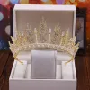 Chic / Beautiful Gold Bridal Jewelry 2020 Metal Rhinestone Pearl Tiara Flower Tassel Earrings Wedding Accessories