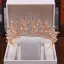Chic / Beautiful Gold Bridal Jewelry 2020 Metal Rhinestone Pearl Tiara Flower Tassel Earrings Wedding Accessories