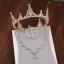 Fine Gull Brudesmykker 2020 Metall Beading Rhinestone Tiara Øredobber Halskjede Bryllup Tilbehør