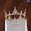 Fine Gull Brudesmykker 2020 Metall Beading Rhinestone Tiara Øredobber Halskjede Bryllup Tilbehør