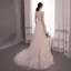 Elegant Light Champagne Outdoor / Garden Wedding Dresses 2020 A-Line / Princess High Neck Sleeveless Appliques Lace Sweep Train Ruffle