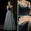 Sexy Bleu D'encre Daim Transparentes Robe De Soirée 2020 Princesse Perlage Bretelles Spaghetti Sans Manches Longue Volants Dos Nu Robe De Ceremonie