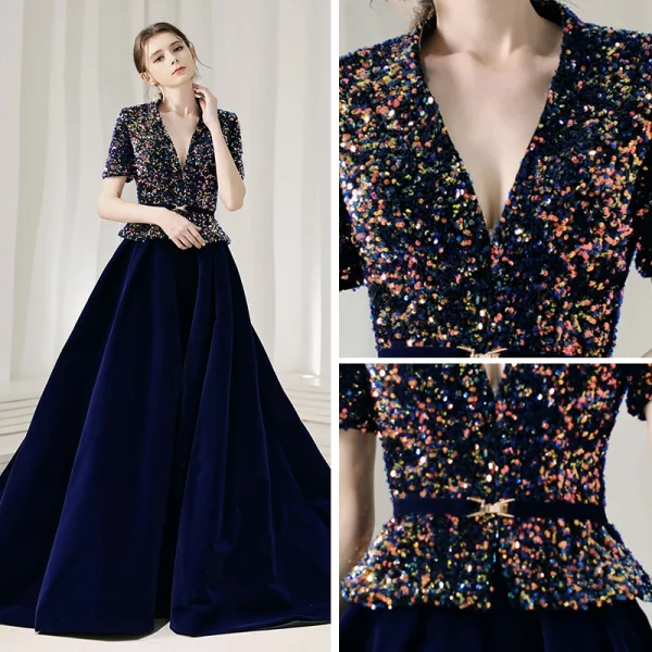 formal day dress Light blue Open Back Long Prom Dress With Applique, Popular Tulle Even –  Siaoryne