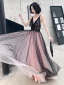 Sexy Noire Robe De Soirée 2020 Princesse Bretelles Spaghetti Sans Manches Appliques En Dentelle Perlage Longue Volants Dos Nu Robe De Ceremonie