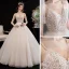 Affordable Champagne Wedding Dresses 2020 A-Line / Princess Spaghetti Straps Sleeveless Backless Glitter Tulle Appliques Lace Beading Floor-Length / Long Ruffle