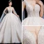 High-end Champagne Wedding Dresses 2020 Ball Gown Deep V-Neck Sleeveless Backless Appliques Lace Sequins Beading Watteau Train Ruffle
