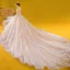 Vintage / Originale Champagne Transparentes Robe De Mariée 2020 Princesse Col Haut 3/4 Manches Dos Nu Appliques En Dentelle Perlage Royal Train Volants