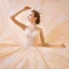 Vintage / Originale Champagne Transparentes Robe De Mariée 2020 Princesse Col Haut 3/4 Manches Dos Nu Appliques En Dentelle Perlage Royal Train Volants