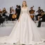Chic / Belle Ivoire Satin Transparentes Robe De Mariée 2020 Princesse Encolure Dégagée 3/4 Manches Dos Nu Appliques En Dentelle Cathedral Train Volants
