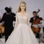 Chic / Belle Ivoire Satin Transparentes Robe De Mariée 2020 Princesse Encolure Dégagée 3/4 Manches Dos Nu Appliques En Dentelle Cathedral Train Volants