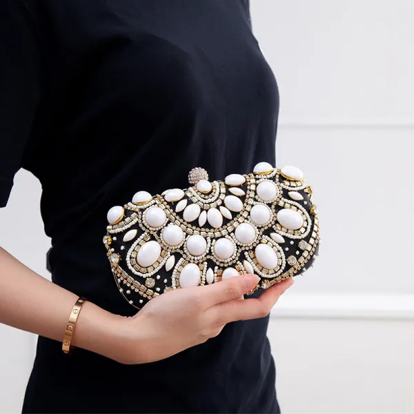 Black and pearl clutch bag hot sale