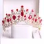 Chic / Beautiful Red Rhinestone Bridal Hair Accessories 2020 Gold Metal Tiara Wedding Accessories