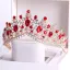 Chic / Beautiful Red Rhinestone Bridal Hair Accessories 2020 Gold Metal Tiara Wedding Accessories