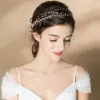Elegante Goud Hoofdbanden Bruids Haaraccessoires 2020 Legering Lace-up Parel Haaraccessoires Huwelijk Accessoires