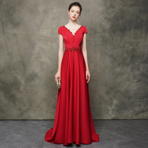 Elegantes Fiesta Vestidos Rojos Pinterest Vestidos Largos 2019 High-end Red Evening Dresses 2020 A-Line Elegantes Fiesta Vestidos Rojos Pinterest Vestidos Largos 2019 High-end Red Evening Dresses 2020 A-Line