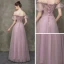 Haut de Gamme Rougissant Rose Robe De Soirée 2020 Princesse De l'épaule Gonflée Manches Courtes Perlage Longue Volants Dos Nu Robe De Ceremonie Tulle