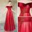 Chic / Beautiful Red See-through Evening Dresses  2020 A-Line / Princess Scoop Neck Short Sleeve Beading Floor-Length / Long Ruffle Backless Formal Dresses