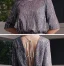 Fashion Grey Evening Dresses  2020 A-Line / Princess Scoop Neck 1/2 Sleeves Glitter Polyester Floor-Length / Long Backless Formal Dresses