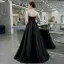 Elegant Svart Ballkjoler 2020 Prinsesse Kjæreste Uten Ermer Rhinestone Beading Lange Ryggløse Formelle Kjoler