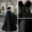 Elegant Svart Ballkjoler 2020 Prinsesse Kjæreste Uten Ermer Rhinestone Beading Lange Ryggløse Formelle Kjoler