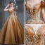 Vintage / Retro Brown See-through Prom Dresses 2020 A-Line / Princess Square Neckline Short Sleeve Glitter Tulle Appliques Lace Beading Floor-Length / Long Ruffle Backless Formal Dresses