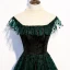 Chic / Beautiful Dark Green See-through Evening Dresses  2020 A-Line / Princess High Neck Sleeveless Spotted Tulle Floor-Length / Long Formal Dresses