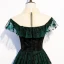 Chic / Beautiful Dark Green See-through Evening Dresses  2020 A-Line / Princess High Neck Sleeveless Spotted Tulle Floor-Length / Long Formal Dresses
