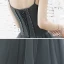 Elegant Grey Evening Dresses  2020 A-Line / Princess Detachable Scoop Neck Beading Tassel Spaghetti Straps Sleeveless Floor-Length / Long Ruffle Backless Formal Dresses