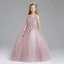 Schöne Rosa Mädchenkleider 2017 Ballkleid Rundhalsausschnitt Ärmellos Applikationen Blumen Lange Rüschen Kleider Für Hochzeit