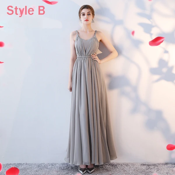 bridesmaid dresses grey chiffon A-Line Maxi Chiffon Elegant Mother of the Bride Dresses COCOMELODY CM0249, Dusty Rose main image 0