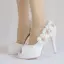 Elegant White Wedding Shoes 2018 Appliques Rhinestone Pearl 11 cm Stiletto Heels Open / Peep Toe Wedding High Heels