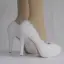 Chic / Beautiful White Wedding Shoes 2018 Lace Pearl 11 cm Stiletto Heels Round Toe Wedding Pumps
