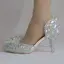 Unika Silver Brudskor 2018 Kristall Rhinestone 7 cm Stilettklackar Spetsiga Bröllop Högklackade