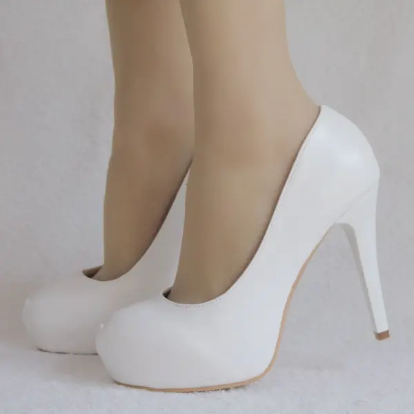 Enkla Vita Kontors Pumps 2018 11 cm Stilettklackar Pande Zote Toe Pumps