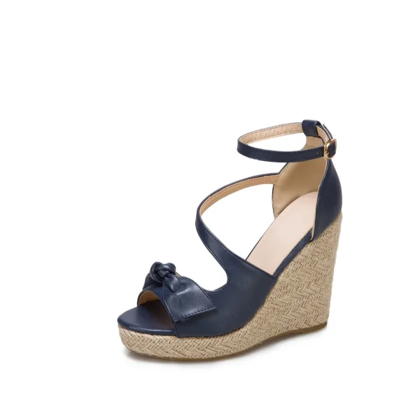 Fashion Yellow Street Wear Waterproof Womens Sandals 2021 Ankle Strap 11 cm Platform Wedges Open / Peep Toe Sandals