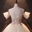 Charming Ball Gown Quinceañera Champagne Flower Prom Dresses 2024 Spaghetti Straps Floor-Length / Long Tulle Formal Dresses