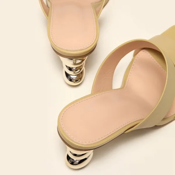 Modest / Simple Tan Casual Womens Sandals 2021 8 cm Stiletto Heels Open / Peep Toe Sandals High Heels