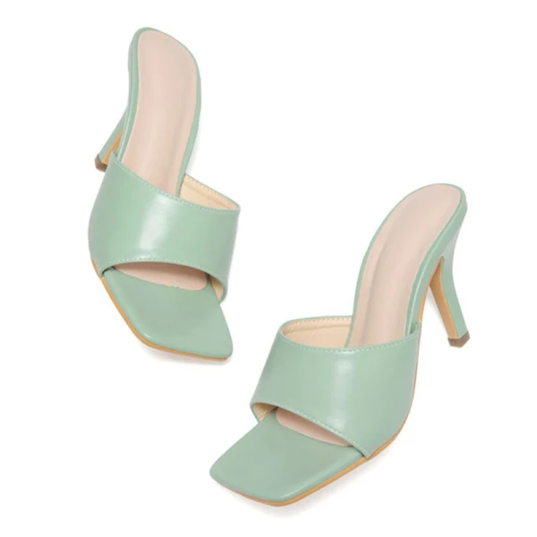 Enkla Casual Sage Grön Sandaler Dam 2021 10 cm Stilettklackar Peep Toe Sandaler Högklackade