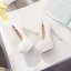 Chic / Beautiful White Wedding Shoes 2018 Lace Flower Pearl 14 cm Stiletto Heels Round Toe Wedding Pumps