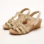 Vintage / Originale Marron Vacances Plage Tresser Sandales Femme 2021 5 cm Compensées Peep Toes / Bout Ouvert Sandales Talons Hauts