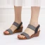 Fashion Gold Street Wear Ankle Strap Womens Sandals 2021 5 cm Wedges Open / Peep Toe Sandals