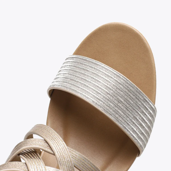 Bohemia Chic / Beautiful Gold Street Wear Womens Sandals 2021 5 cm Wedges Open / Peep Toe Sandals