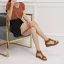 Bohemia Beige Street Wear T-Strap Rhinestone Flat Womens Sandals 2021 Open / Peep Toe Sandals