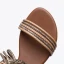 Bohême Beige Plage Plate Sandales Femme 2021 Bride Cheville Peep Toes / Bout Ouvert Sandales