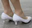Modern / Fashion White Wedding Shoes 2018 Beading Pearl Rhinestone 3 cm Stiletto Heels Pointed Toe Low Heel Wedding Pumps
