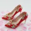 Mode Vita Brudskor 2018 Rhinestone 9 cm Kristall Stilettklackar Spetsiga Bröllop Pumps